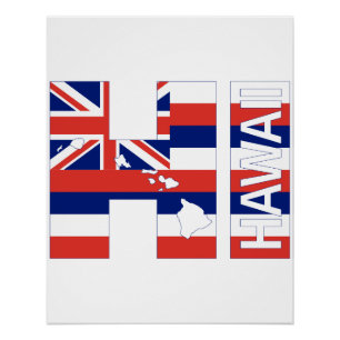 Hawaii-Inseln Hawaiianische Flagge Poster