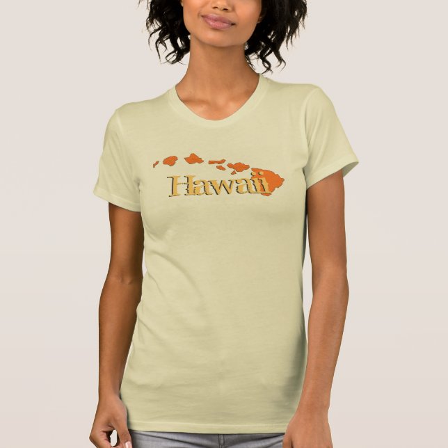 Hawaii Inseln Orangenbeige Damen Tee (Vorderseite)