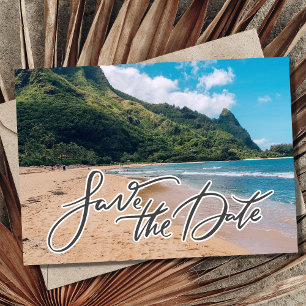 Hawaii Island Hochzeit in Urlaubsort Foto Save The Date