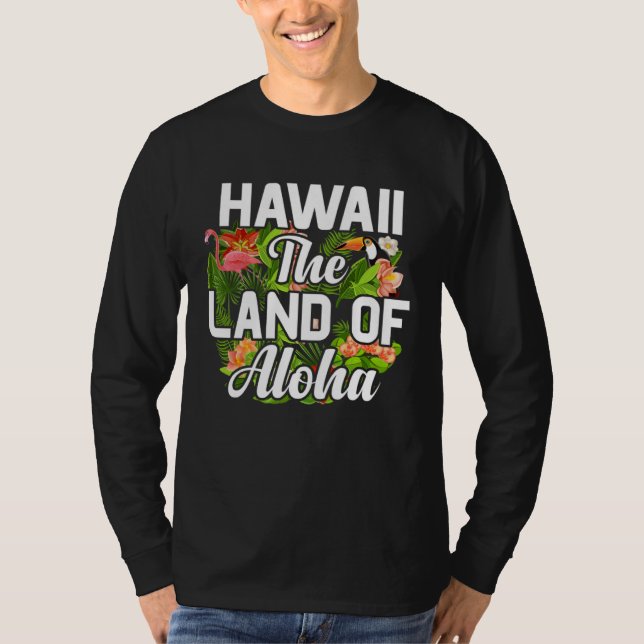 Hawaii island of sun beach waves and palm trees T-Shirt (Vorderseite)