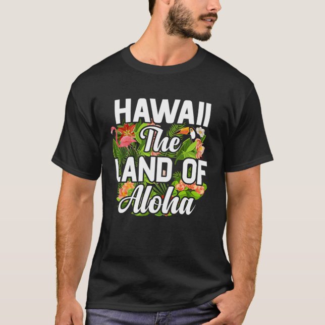 Hawaii island of sun beach waves and palm trees T-Shirt (Vorderseite)