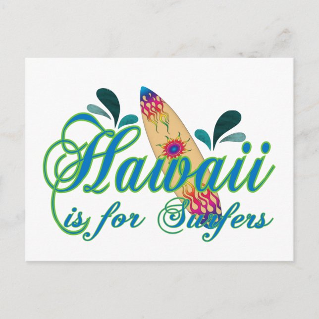 Hawaii ist für Surfer Postkarte (Vorderseite)