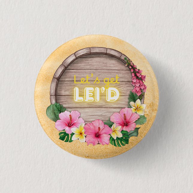 Hawaii-Junggesellinnen-Abschiedsparty Button (Vorderseite)