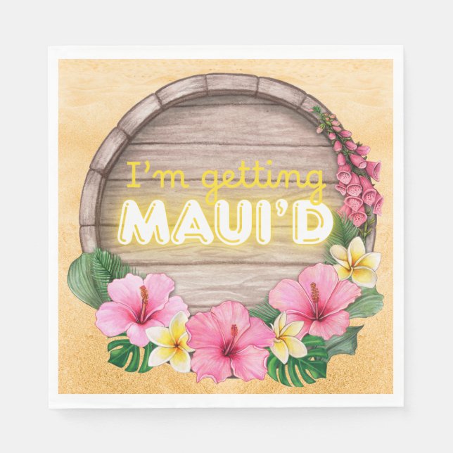 Hawaii-Junggesellinnen-Abschiedsparty Ich werde Ma Serviette (Vorderseite)