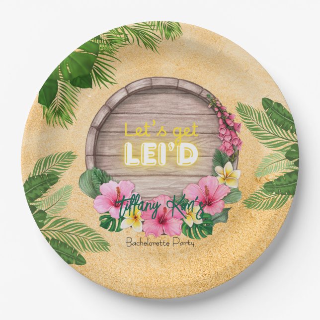 Hawaii-Junggesellinnen-Abschiedsparty Pappteller (Vorderseite)