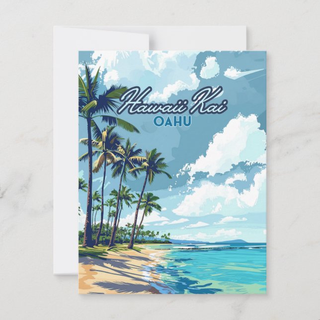 Hawaii Kai Honolulu Oahu Hawaii Retro Card (Vorderseite)
