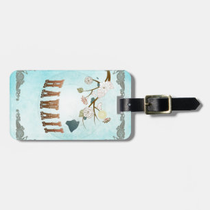 Hawaii-Karte mit reizenden Vögeln Gepäckanhänger