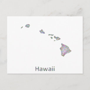 Hawaii-Karte Postkarte