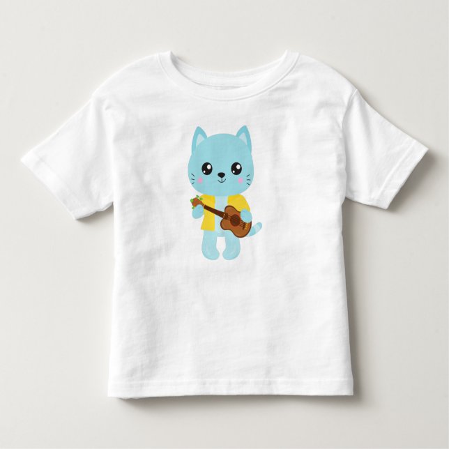 Hawaii Katze, Niedliche Katze, blaue Katze, Gitarr Kleinkind T-shirt (Vorderseite)