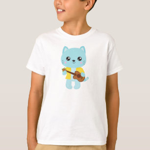 Hawaii Katze, Niedliche Katze, blaue Katze, Gitarr T-Shirt