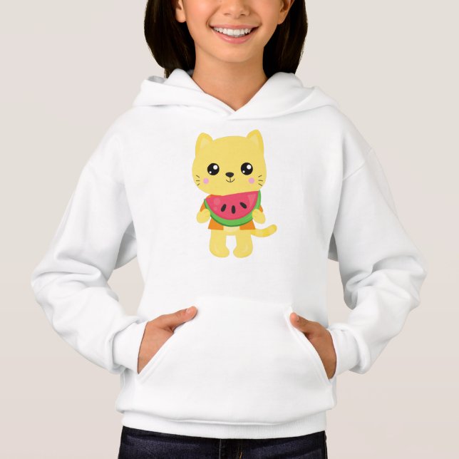 Hawaii Katze, Niedliche Katze, Gelbe Katze, Wasser Hoodie (Vorderseite)