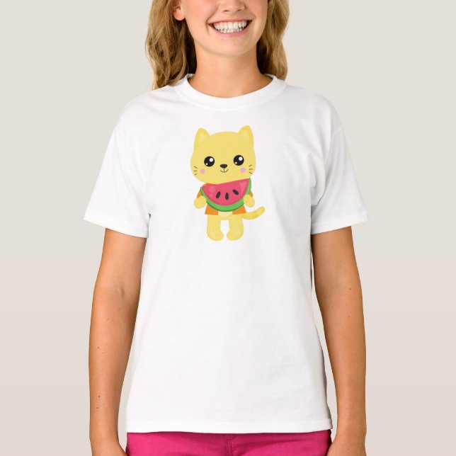 Hawaii Katze, Niedliche Katze, Gelbe Katze, Wasser T-Shirt (Vorderseite)