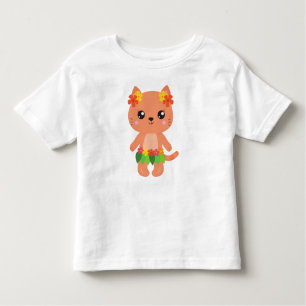 Hawaii Katze, Niedliche Katze, Orangenkatze, Blume Kleinkind T-shirt