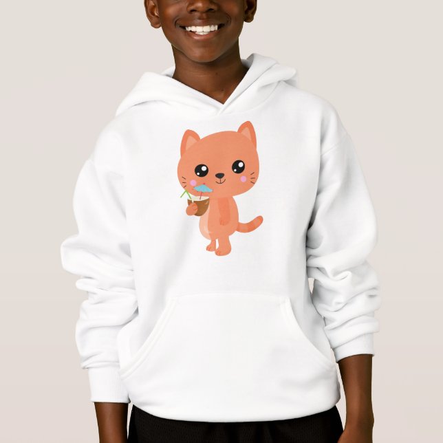 Hawaii Katze, Niedliche Katze, Orangenkatze, Cockt Hoodie (Vorderseite)
