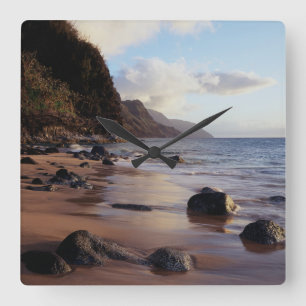 Hawaii, Kauai, Haena Staat Park 2 Quadratische Wanduhr