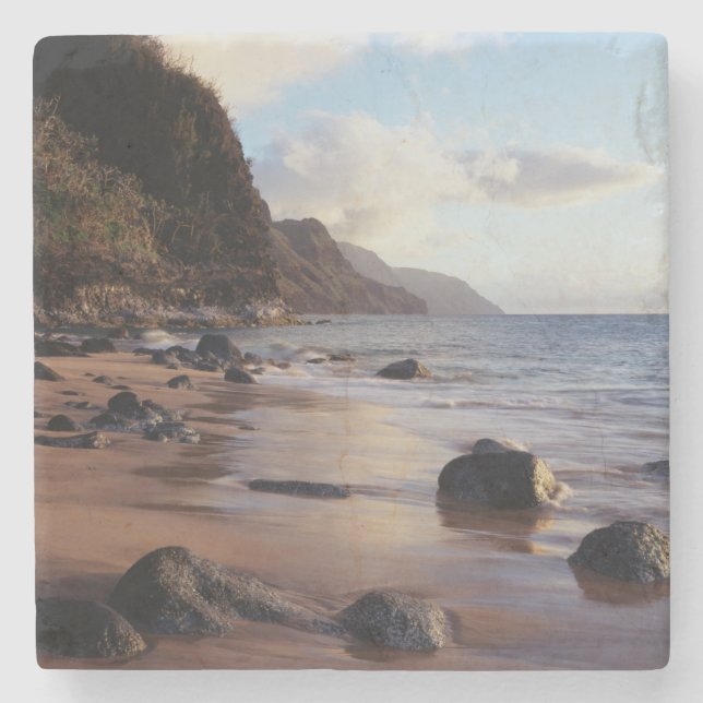 Hawaii, Kauai, Haena Staat Park 2 Steinuntersetzer (Vorderseite)