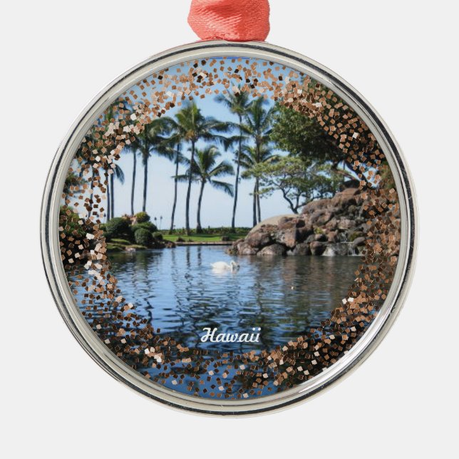 Hawaii Keepake-Ornament Ornament Aus Metall (Vorne)
