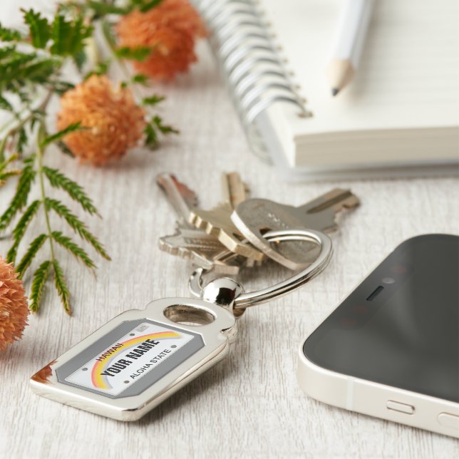 Hawaii-Kfz-Kennzeichen (kundengerecht) Schlüsselanhänger (Seite)