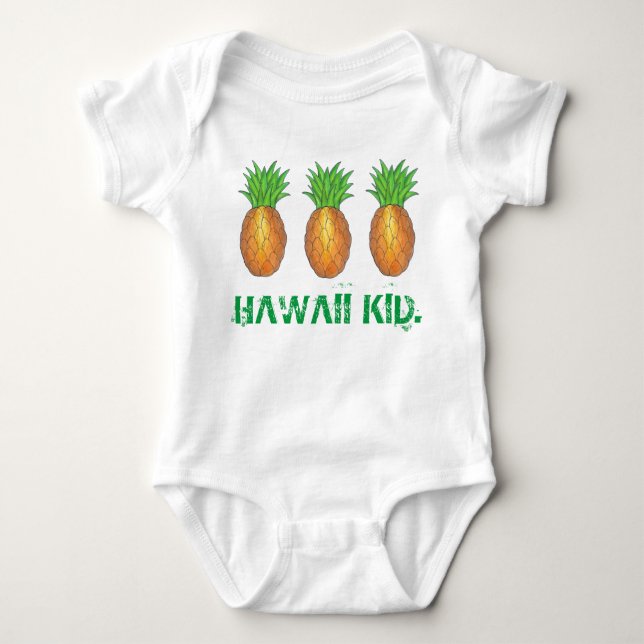 Hawaii Kid Tropical Hawaiian Island Ananas Baby Strampler (Vorderseite)