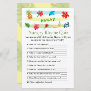 Hawaii Kinderzimmer Rhyme Quiz Kinderduschspiel