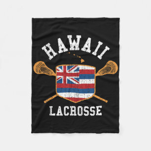 Hawaii Lacrosse Vintag Aloha State Flag Lax T-Shir Fleecedecke