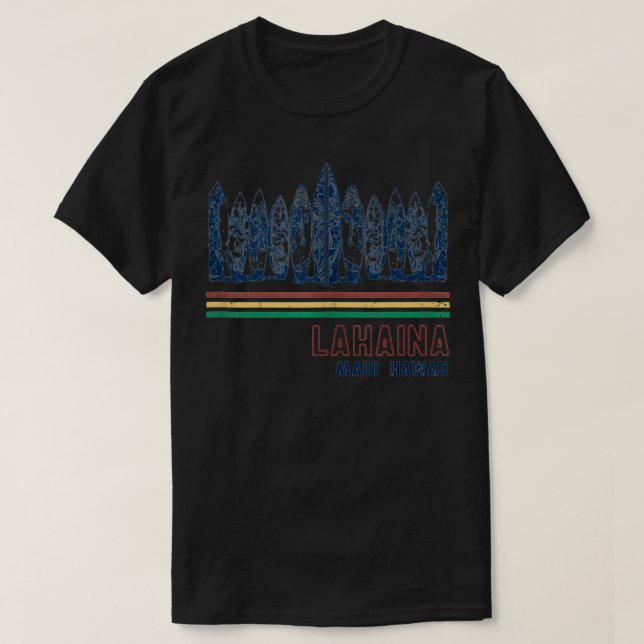 Hawaii Lahaina Maui Retro Surfing Vintag T-Shirt (Design vorne)