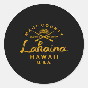 Hawaii Lahaina Maui Surfing Runder Aufkleber