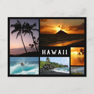 Hawaii-Landschaften, schwarze Bilderrahmen Postkarte