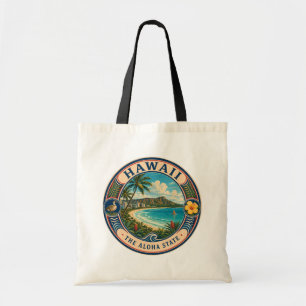 Hawaii-Landschaftsillustration Reise Kunst Abzeich Tragetasche