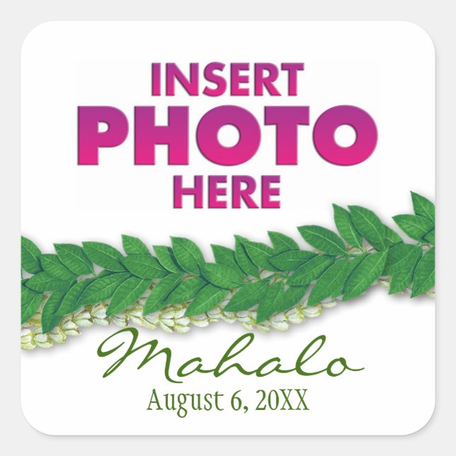 Hawaii-Lei Quadratischer Aufkleber (Vorderseite)