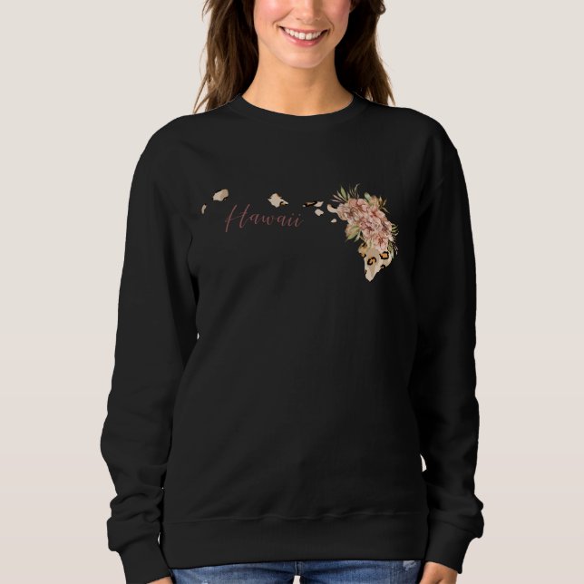 Hawaii Leopard Pattern Map Leo State Of Hawaii Sweatshirt (Vorderseite)