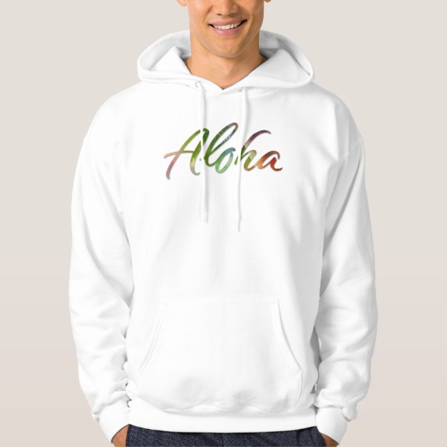 Hawai'i Lettering Calligraphy - Aloha Hawaii Hoodie (Vorderseite)