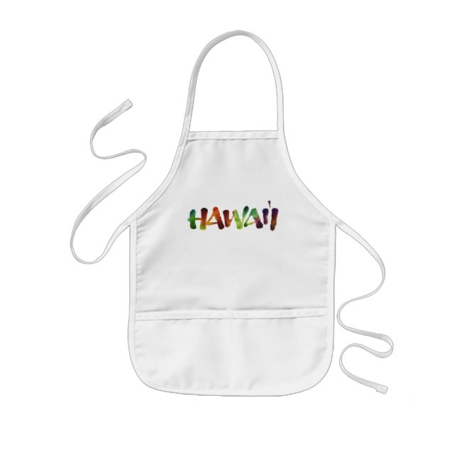 Hawai'i Lettering - Fun Bright Hawaiian Luau Cook Kinderschürze (Vorne)