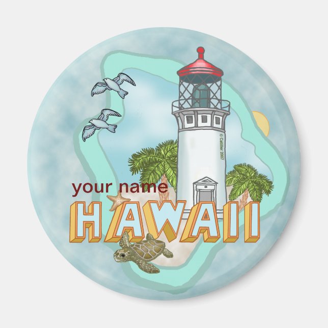 Hawaii Leuchtturm Magnet (Vorne)