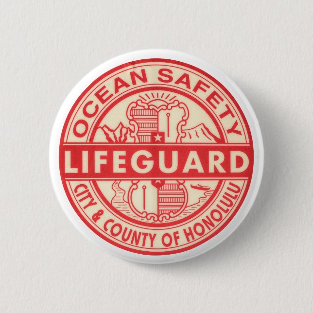 Hawaii Lifeguard-Logo Button (Vorderseite)