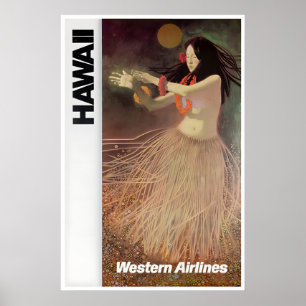Hawaii Luau Druck Hawaiianische Kunst Westliche Re Poster