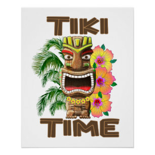 Hawaii Luau Tiki Time Poster