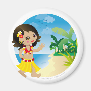 Hawaii-Mädchen Magnet