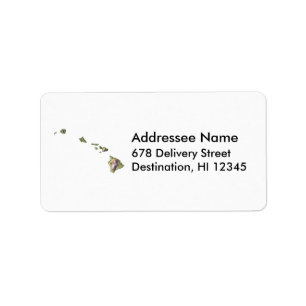 Hawaii Map Address Label Adressaufkleber