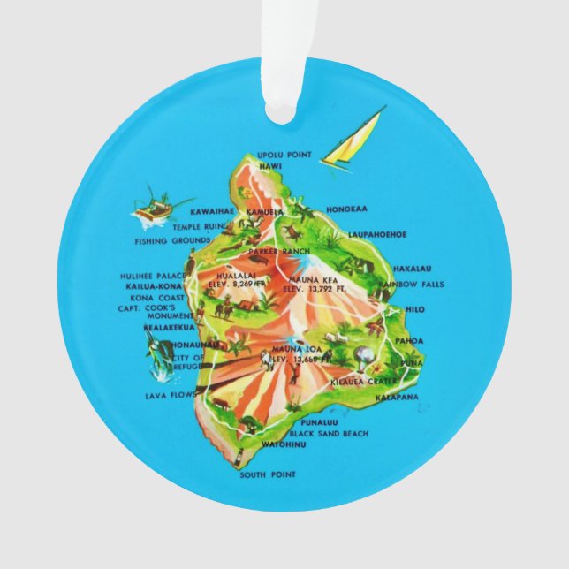 Hawaii Map  Ornament (Vorderseite)