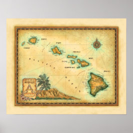"Hawaii Map" Poster