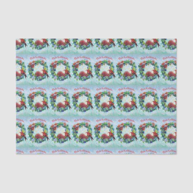 Hawaii Mele Kalikimaka Wreath Tissue Paper Seidenpapier (Vorderseite)
