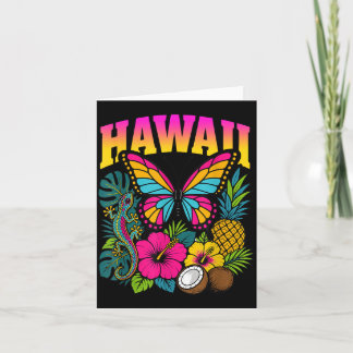 Hawaii Monarch Falter Gecko Hibiskus Retro Karte