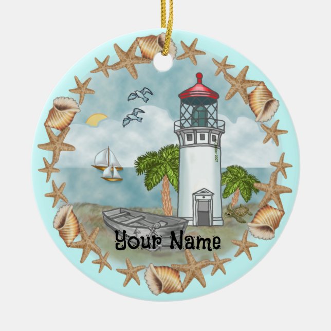 Hawaii Muscheln Leuchtturm Ornament (Vorne)