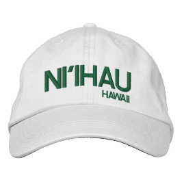 Hawaii Ni'ihau*i Hat / ニ ハ ウ*ハ ハ ワ Bestickte Baseballkappe