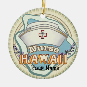 Hawaii Nurse Keramik Ornament