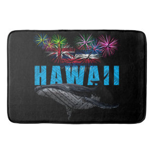 HAWAII NYE POLYNESIAN TRIBAL HUMPBACK FIREWORWORKS BADEMATTE