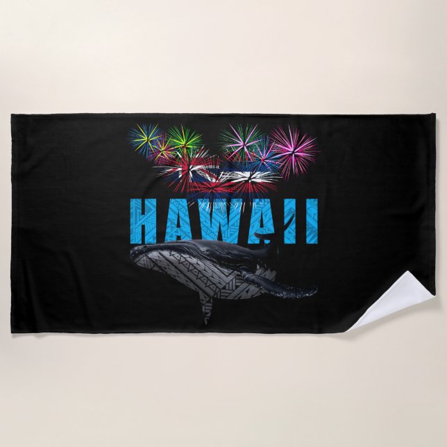 HAWAII NYE POLYNESIAN TRIBAL HUMPBACK FIREWORWORKS STRANDTUCH (Vorderseite)