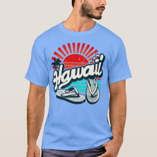 Hawaii Oahu Dreh Flop Sandals Summer Beach Retro T T-Shirt