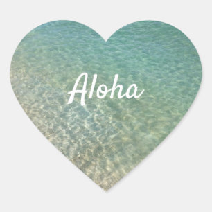 Hawaii Ocean Aloha Herz-Aufkleber